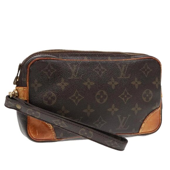 LOUIS VUITTON Monogram Marly Dragonne PM Clutch Bag M51827 LV Auth 90057 - Picture 1 of 16